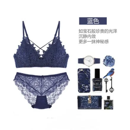 Girls Sexy Bra Set Croset Cross Strap Panty Underwear Set Women Thin Push Up Lenceria Briefs Lingerie Set нижнее белье женское