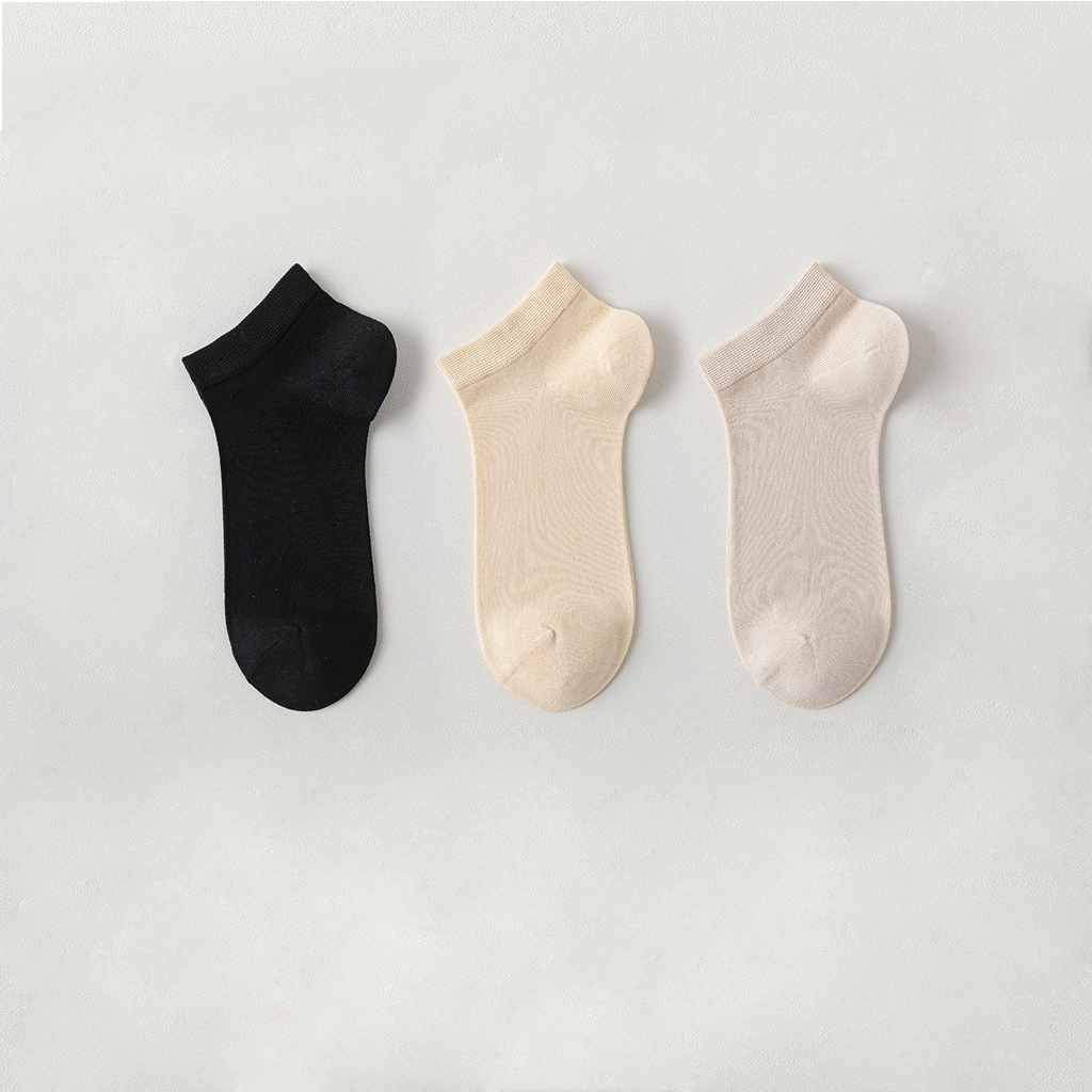 Women's Breathable Ankle Socks 3-Pack - Silk Blend for Home Comfort REAL SILK LIFE