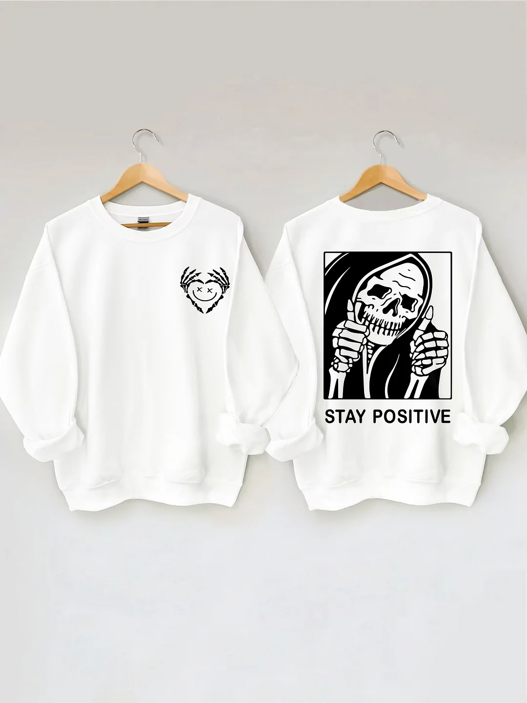 Stay Positive With Skeleton Sweatshirt