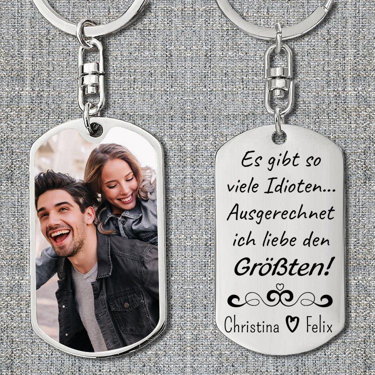 Kettenmachen Personalisierbarer Foto & Text Paar SchlüsselanhängerEs