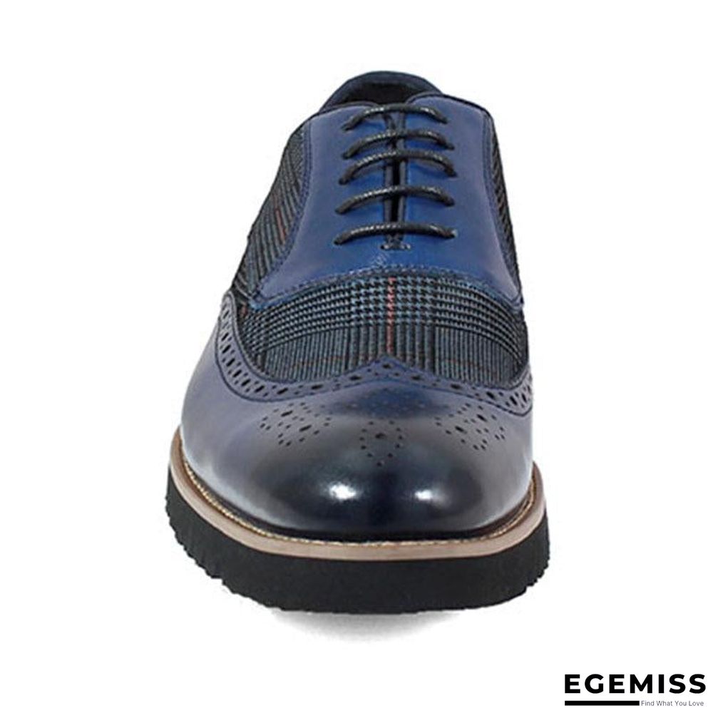 Men's Fashion Lattice Spliced Leather Brogue Shoes | EGEMISS
