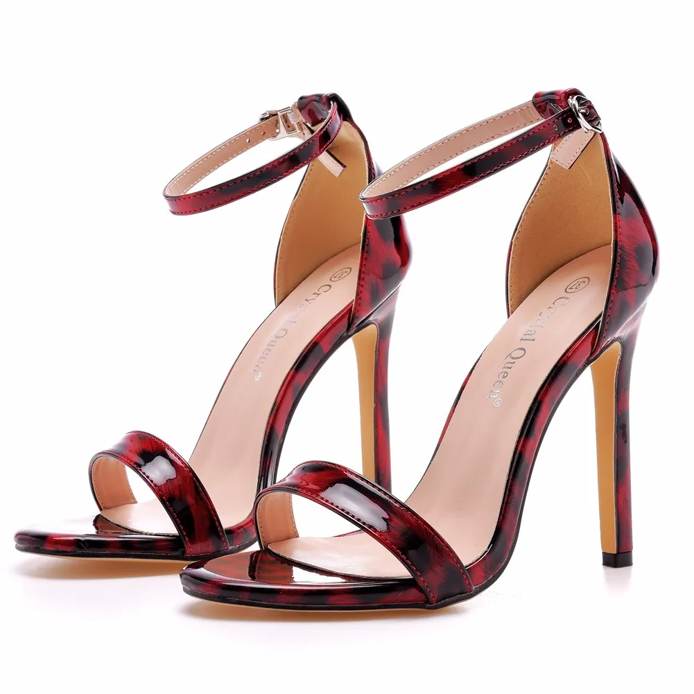 Breakj Breakj Cm Shallow Mouth With Sandals Sexy Leopard Round Head Large-Size Sandals Men Back String Performance High Heel Sandals