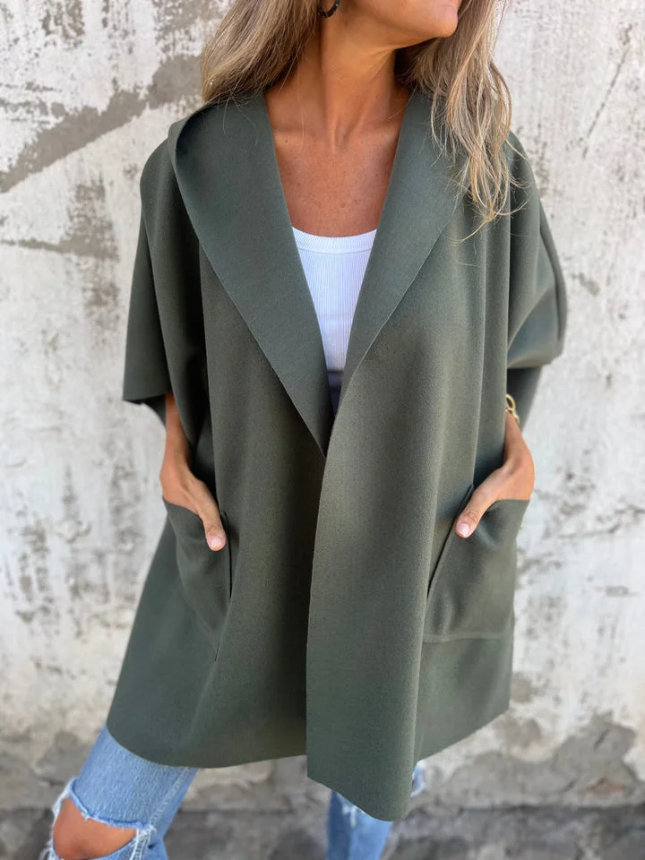 Women's Autumn And Winter Loose Batman Cape Jacket