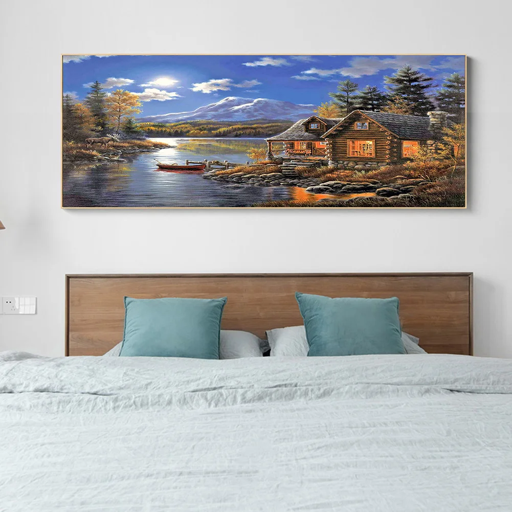 Diamond Painting - Full Round Drill - Riverside Lodge(80*40cm)