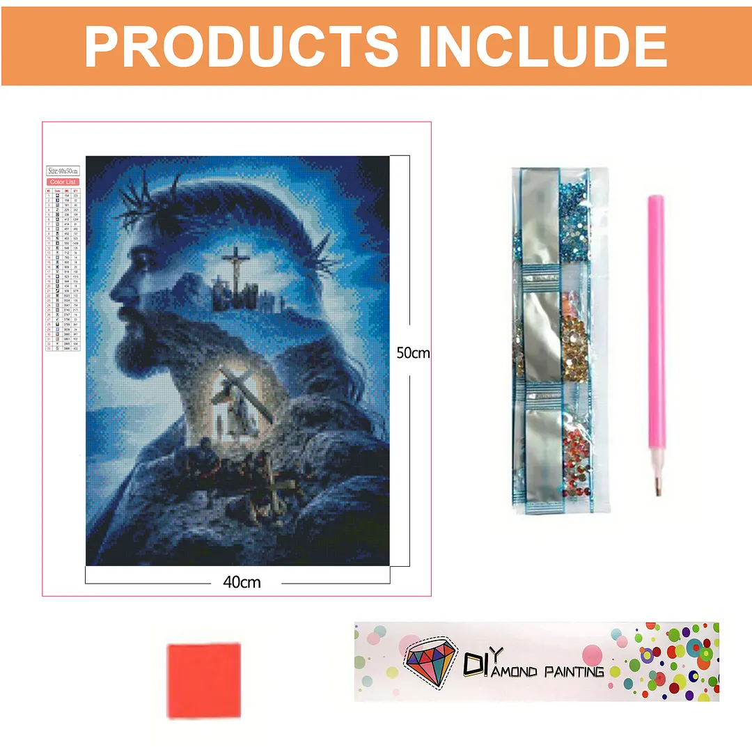 Jesus Full DIY 5D Square Drill Diamond Painting Gem Art Kits for Adults/Beginners Gift Idea Home Wall Decor Diamond Dots Paintings Picture Arts Craft 17.72x21.65In (ZQA6867)