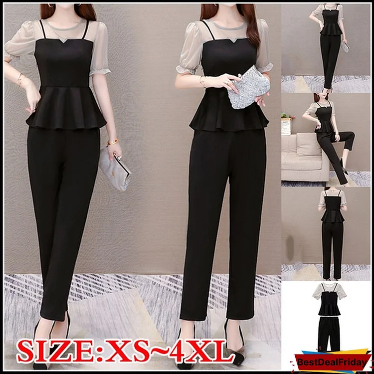 Summer New Sets For Women Fashion Casual Two-Piece Set Female Short Sleeve Trousers Suit Spring Office Lady Outfits Uniform