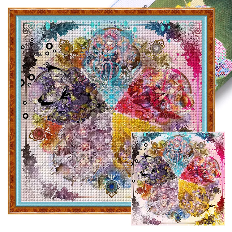 【Xiaobai Brand】Five elements girl 95*95cm 14CT Stamped Canvas Cross Stitch gbfke
