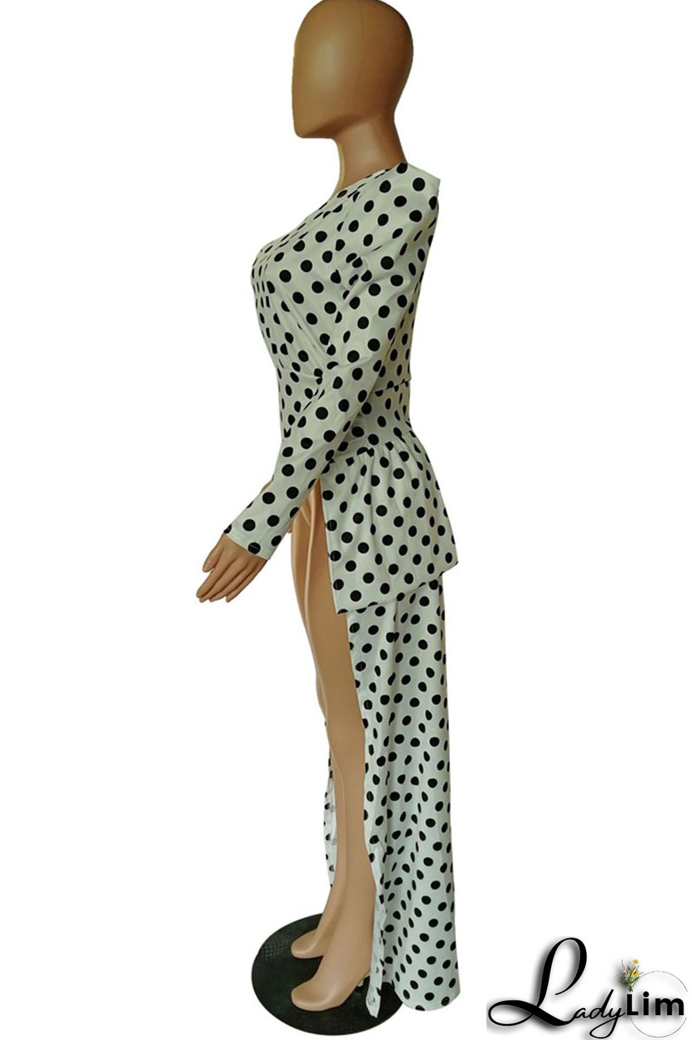 Black Sexy Print Leopard Split Joint Fold Asymmetrical Oblique Collar Dresses