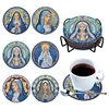 6PCS Diamond Painting Virgin Stain Glass Coasters Kits