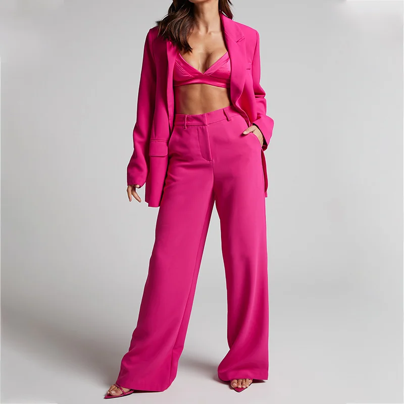 Toloer Toloer Spot 2024 Spring New Fashion Temperament Lapel Long Sleeves High Waist Trousers Two-Piece Set-Outfit Ideas