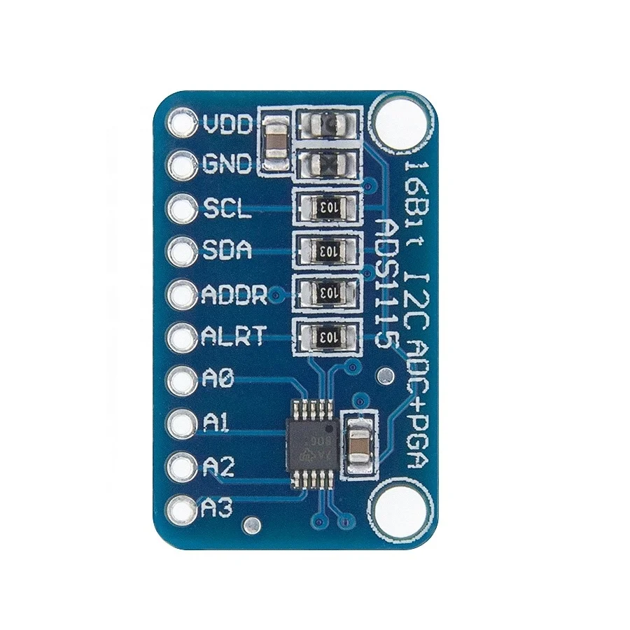 I2C ADS1115 16-bit ADC+PGA 4 Channel Ultra-small Precision Analog to Digital Converter ADC Development Board for RPI