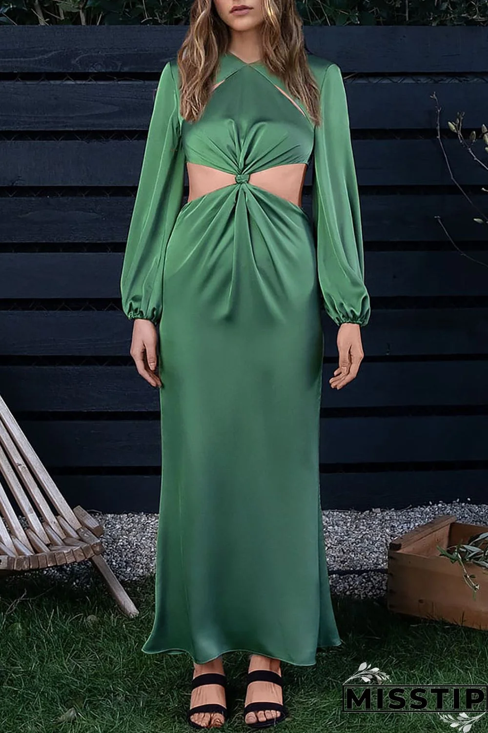 Purple Casual Solid Hollowed Out Patchwork O Neck Straight Dresses