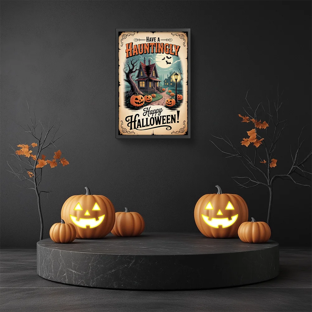 Diamond Painting - Full Round Drill - Halloween Castle(Canvas|30*45cm)
