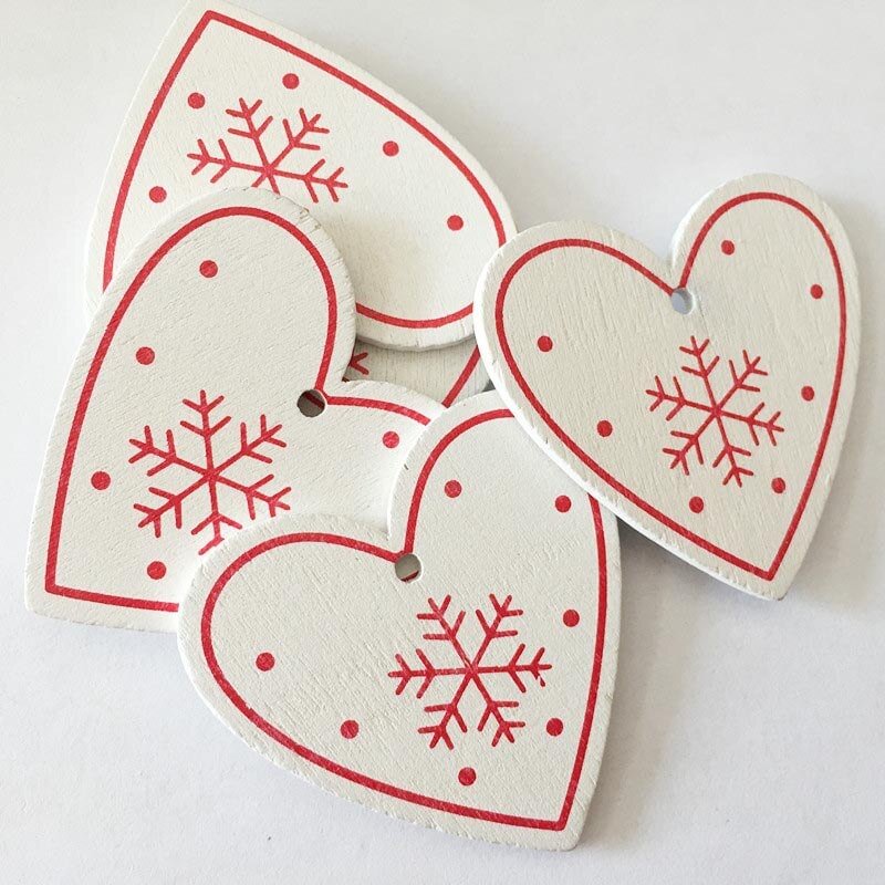 10Pcs 5cm Christmas Tree Wooden Pendants Ornaments Xmas Tree Hanging Ornament Christmas Decorations for Home New Year Gifts 2020