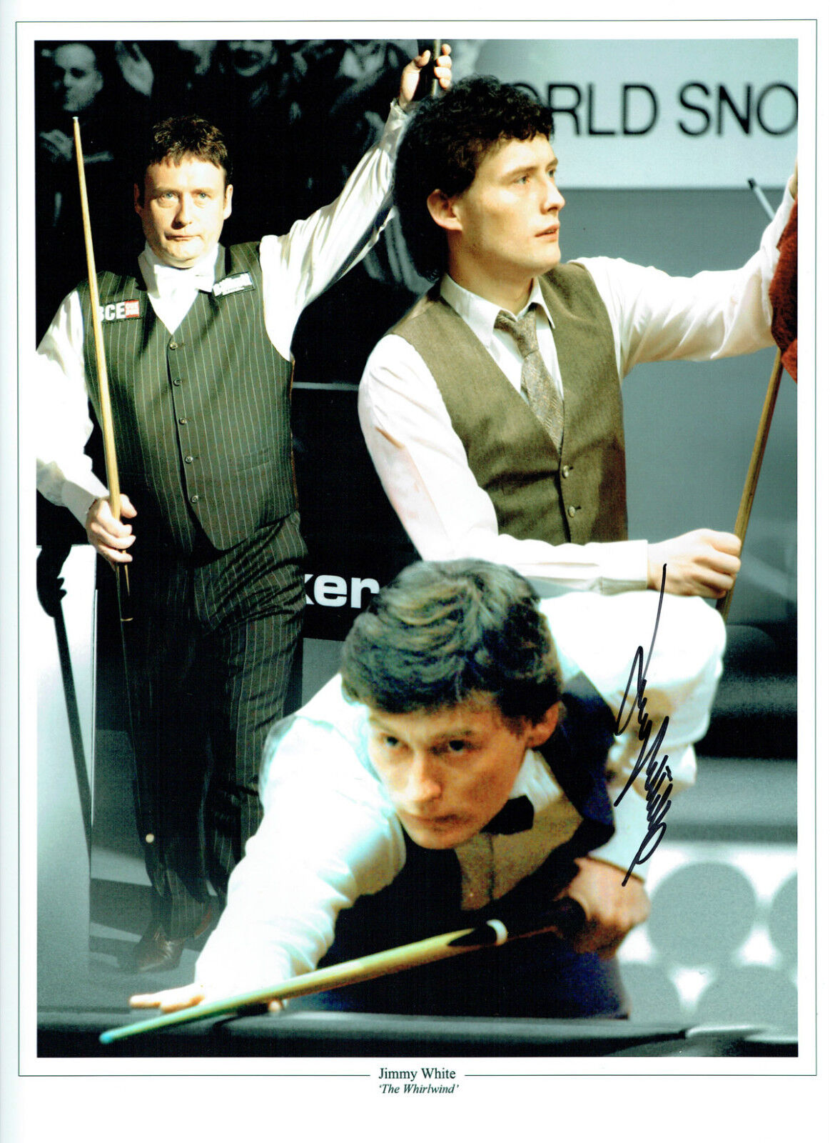 Jimmy WHITE Signed Autograph MASSIVE 16x12 RARE Snooker Montage Photo Poster painting AFTAL COA