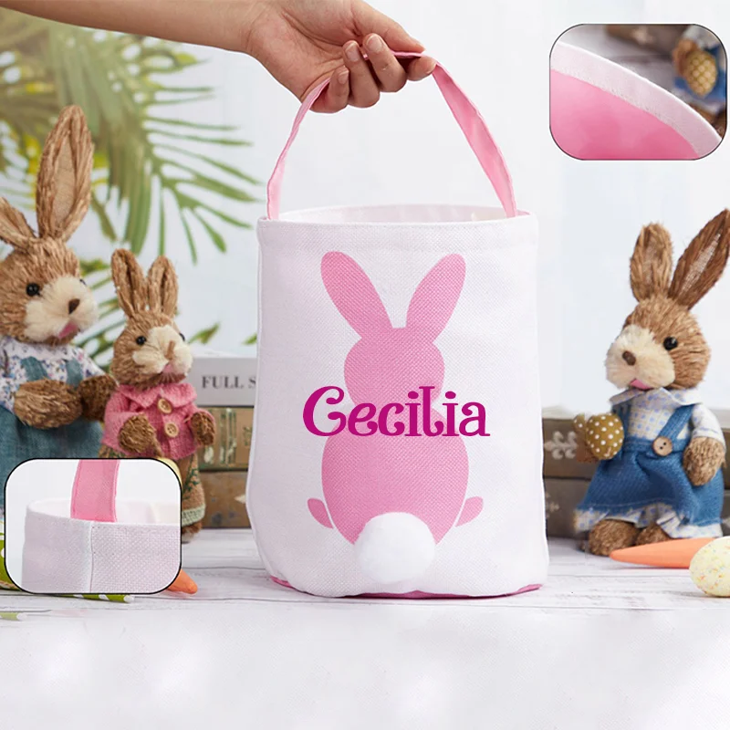 Personalized Name Easter Bunny Basket 