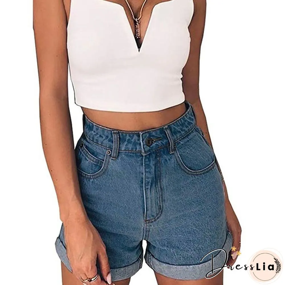 Women Denim Shorts Summer Fashion Slim Skinny Short Pants Beach Stretch Shorts Jeans