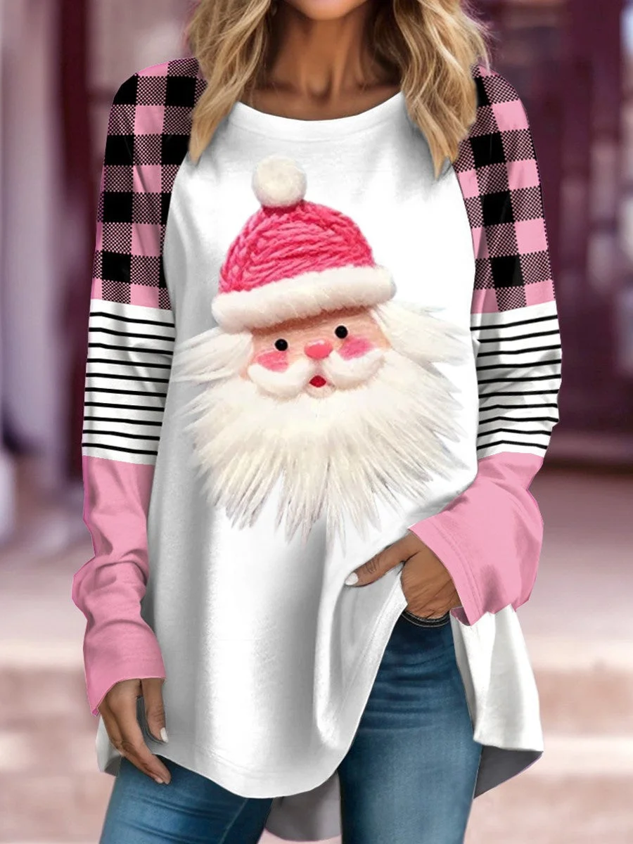 Women's Long Sleeve Scoop Neck Graphic Printed Tops