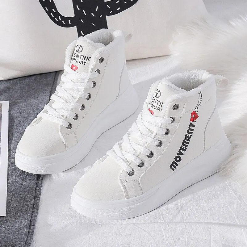 2021 New White Boots Women Shoes Winter Sneakers Platform Pink Snow Boots Fur Sport Casual Shoes Woman basket femme Big Size 41