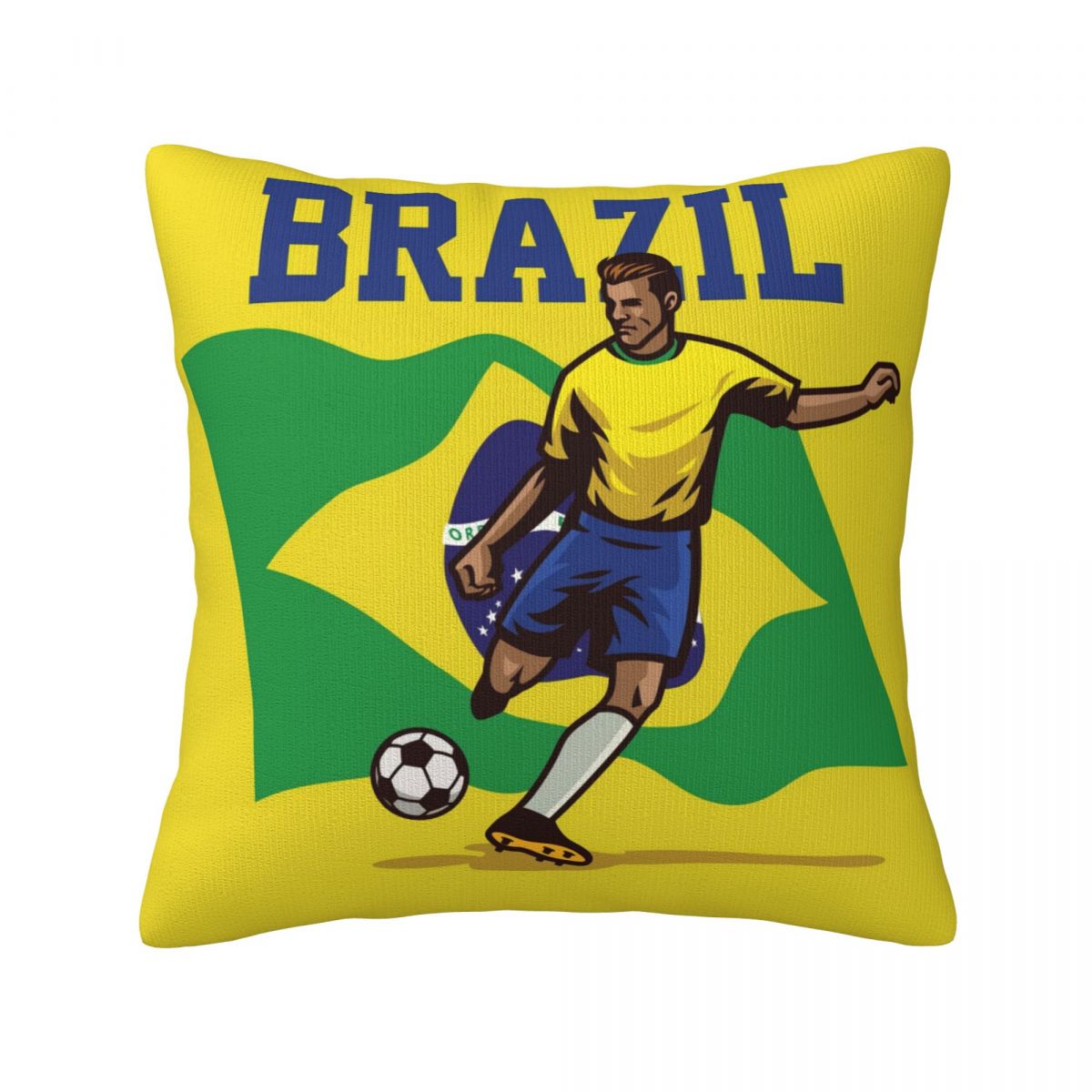 Brazil Soccer Player Decorative Throw Pillow