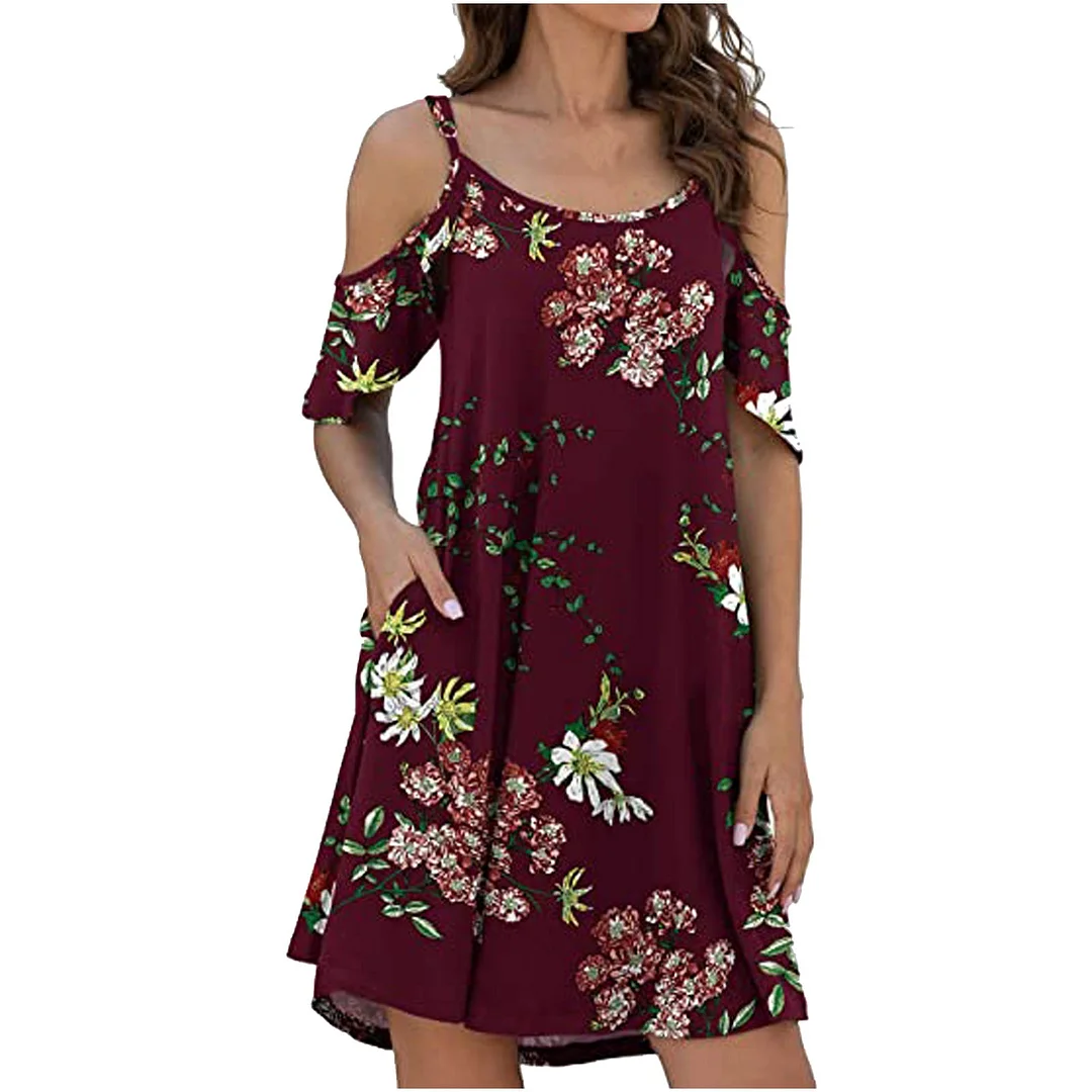 Ladies' Printed Strapless Dress