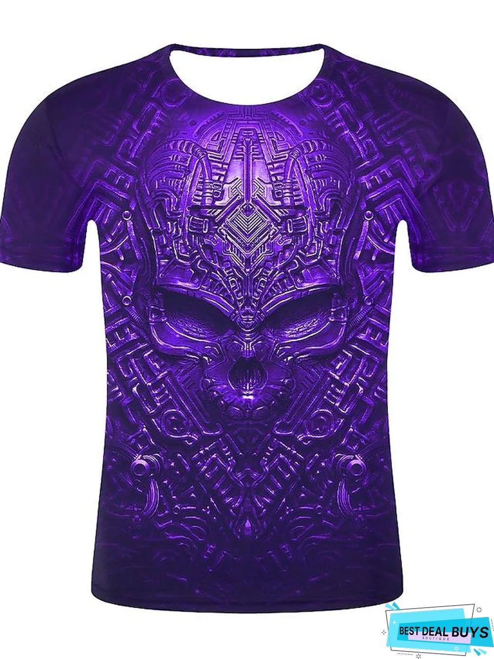 Men's T-Shirt Graphic 3D Skull Plus Size Print Short Sleeve Daily Tops Streetwear Exaggerated Round Neck