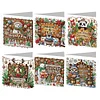 (US Local)6PCS DIY Diamond Art Christmas Greeting Cards Xmas Design Diamond Art Cards