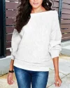Plain Batwing Sleeve Knit Sweater