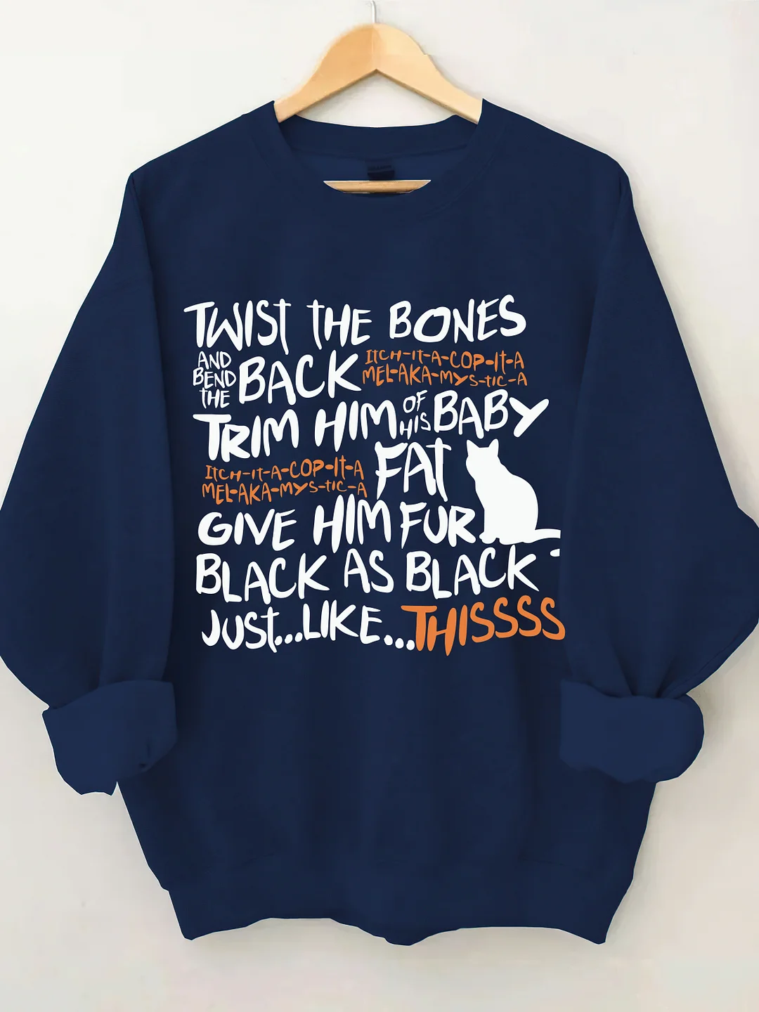 Twist The Bones Halloween Cat Sweatshirt