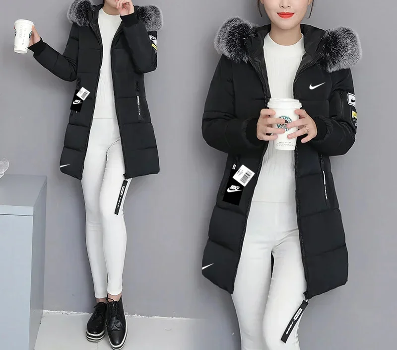 Promo&ccedil;&atilde;o de Natal - Casaco Longo Quentinho com Gola de Pena de Ganso (Compre 1 Casaco e 1 Su&eacute;ter)