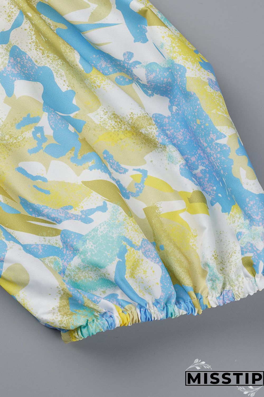 Blue Fashion Casual Plus Size Print Patchwork O Neck Short Sleeve Dress