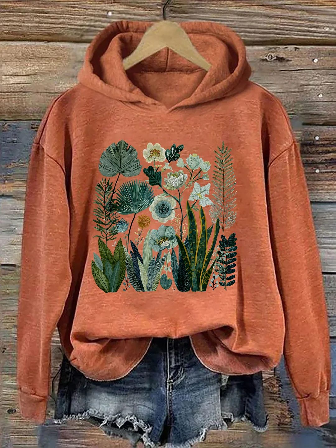 Botanical Fern And Wildflower Plant Lover Hoodie