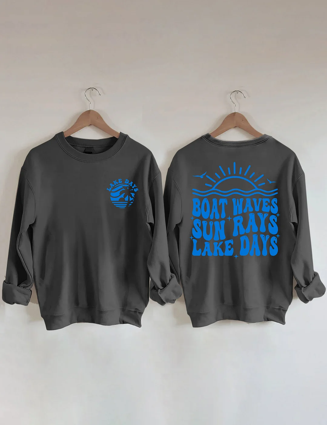 Boat Waves Sun Rays Lake Days Sweatshirt