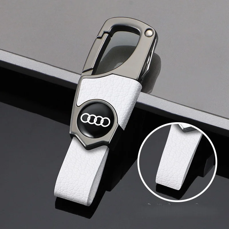 Car anti-theft pendant creative men's high-end keychain suitable for various car keys key leather chain ring