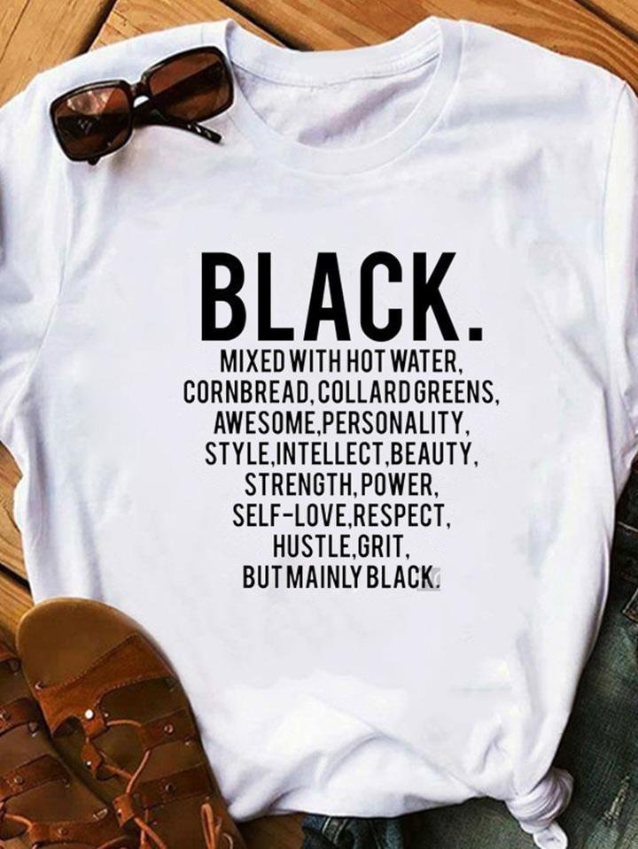 Women Print Short-sleeved Feminism T-shirt
