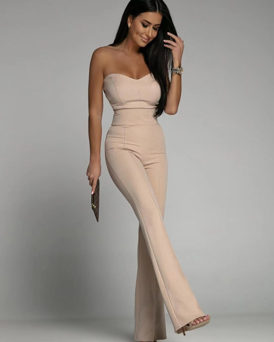 Summer Fashion Tube Top Long Jumpsuit Women Elegant Temperament Tube Top Wide-leg Jumpsuit Women3