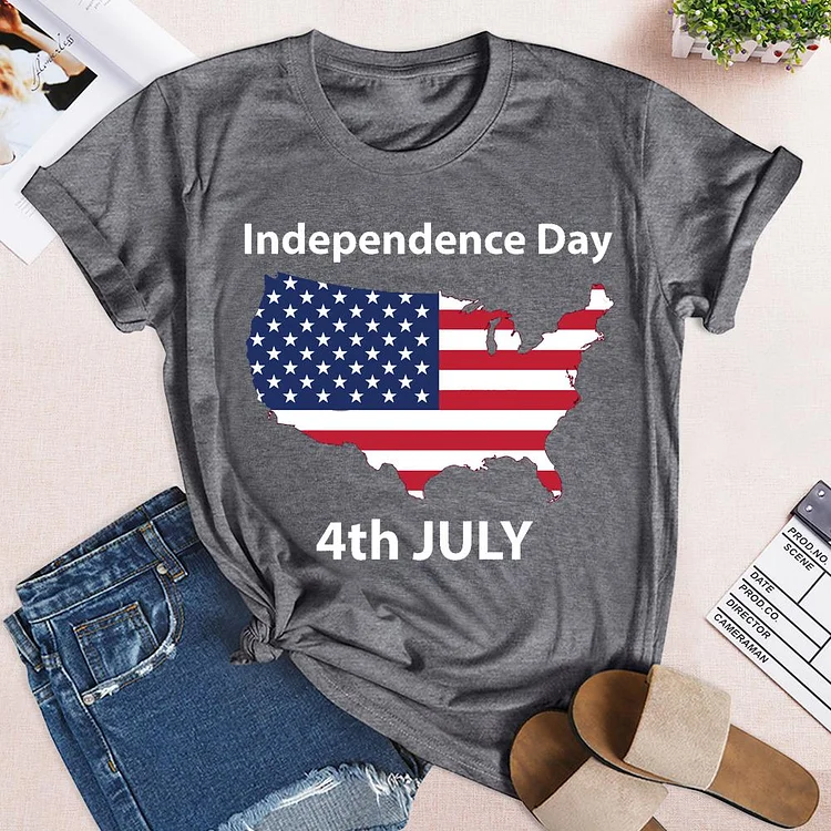 American flag map independence Day T-shirt Tee - 01894