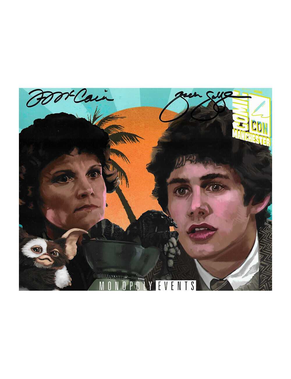 10x8 Gremlins Print Signed by Zach Galligan & Francis Lee McCain 100% + COA