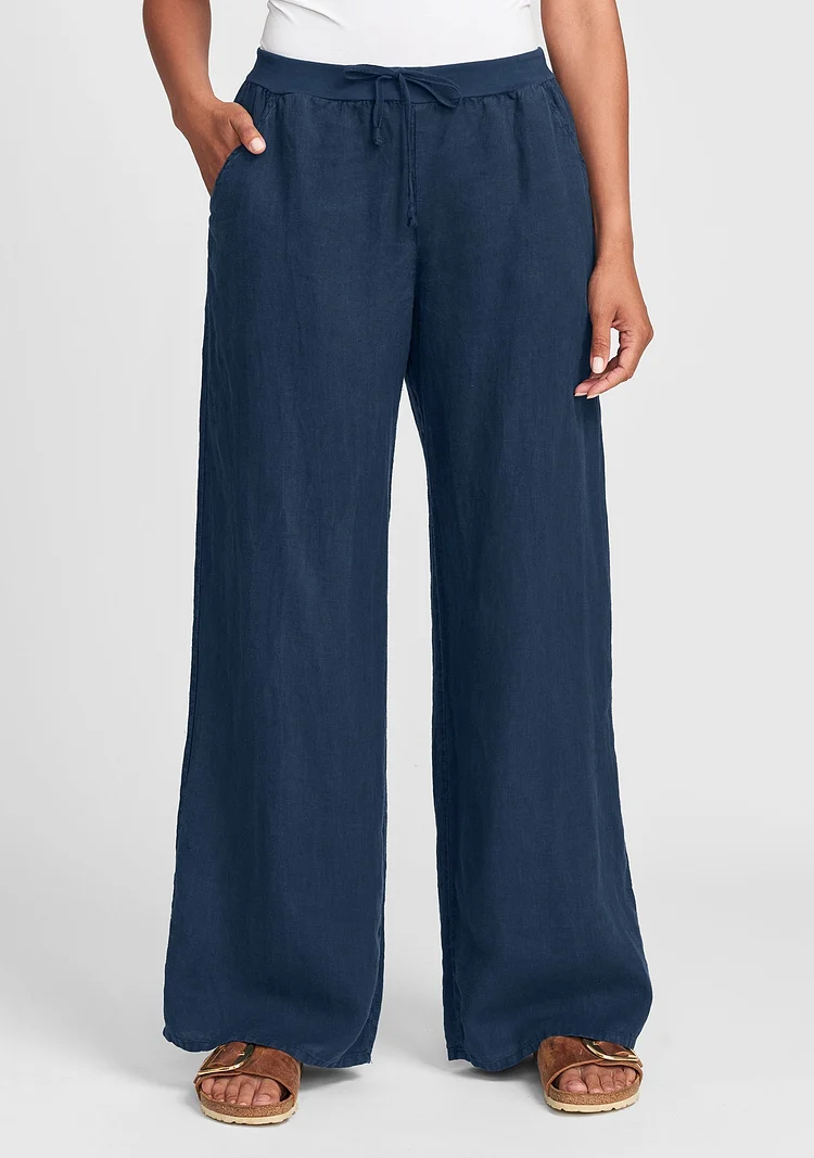 Cotton And Linen Daily Drawstring Pants