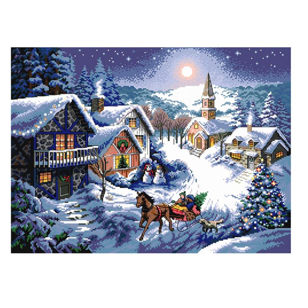 

Snowfield Ecological - 14CT Stamped Cross Stitch - 53*41CM, 501 Original