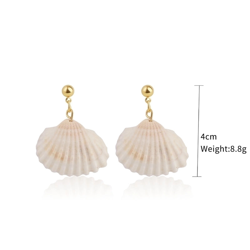 Fashion Shell Shell Inlaid Shell Artificial Pearls Women’s Earrings 1 Pair