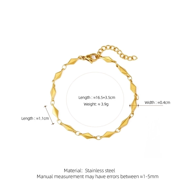 Minimalist Commute Solid Color 304 Stainless Steel None 18K Gold Plated Bracelets Necklace