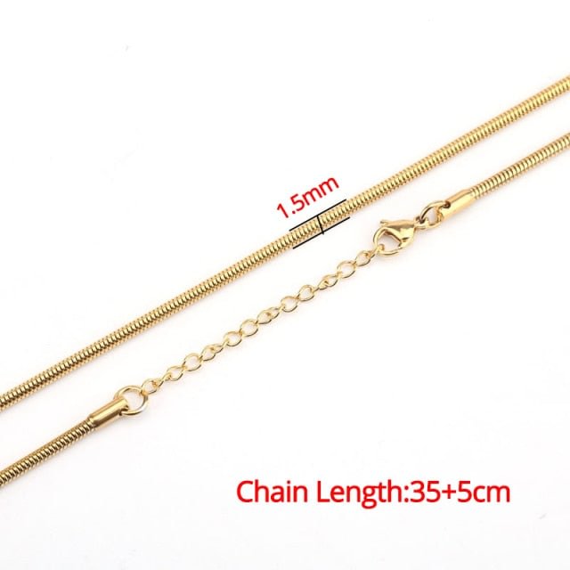 YOY-Gold Silver Color Stainless Steel Snake Choker Necklace