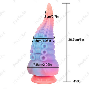 Tentacle Shaped Penis Soft Silicone Dildo For Women Dazzling Colors