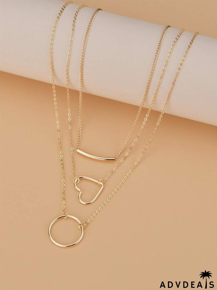 Heart Pendant Layered Necklace