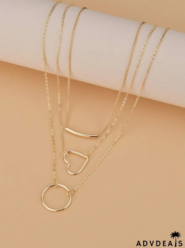 Heart Pendant Layered Necklace