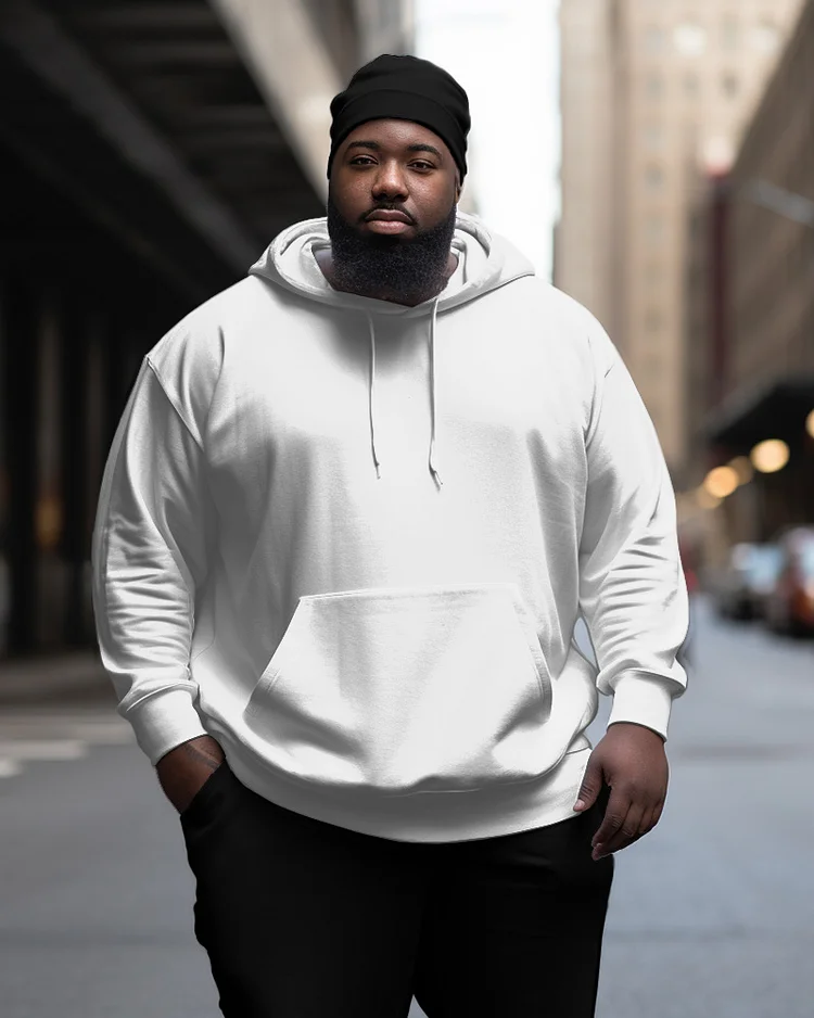 Men's Classic Casual Plus Size Solid Color Hoodie