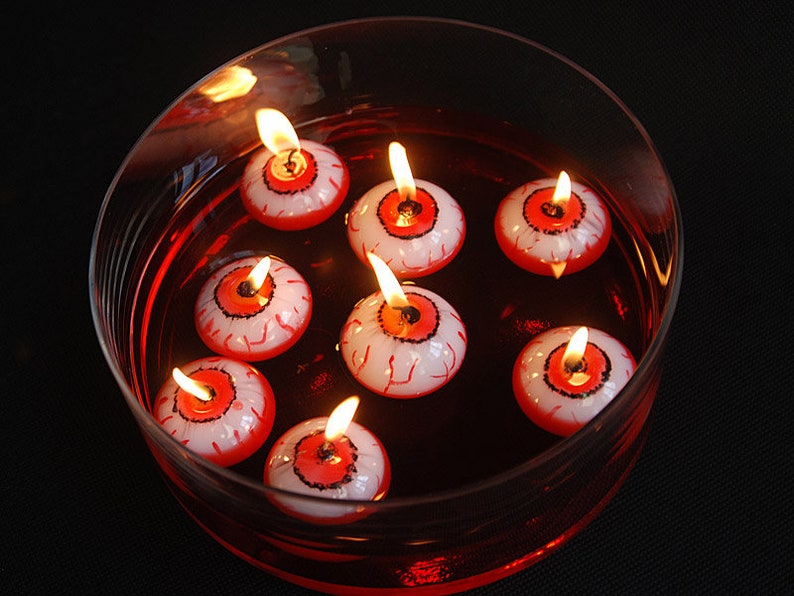 3 Eyeball Floating Halloween Candles Halloween Party image 1