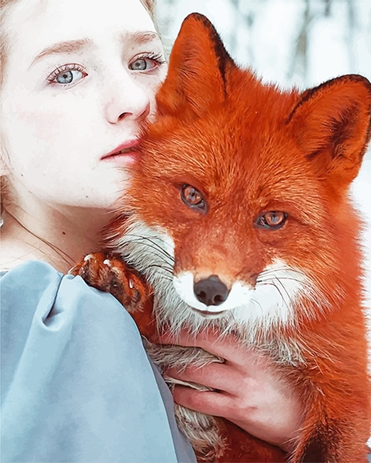 

Girl With Fox – Paint By Numbers - 40*50CM, 501 Original