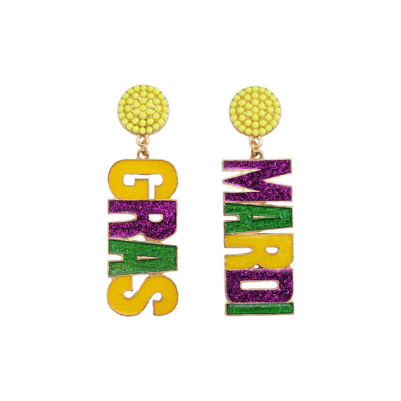 Women's Tri Color Letter Multi layered Earrings